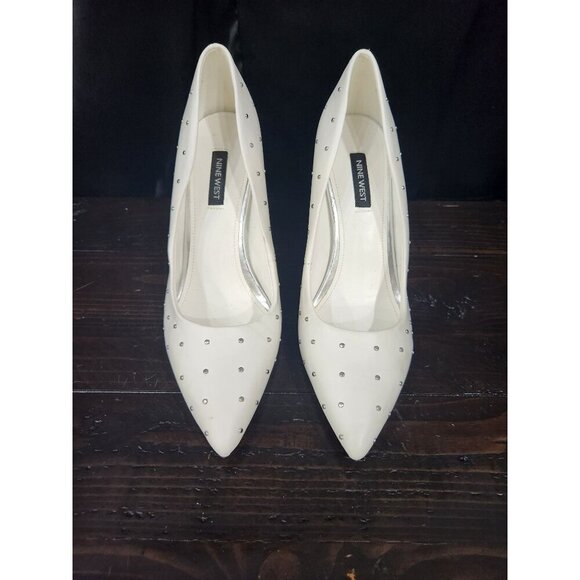 NWOB Nine West Women's Tenry White Studded Dress Pumps/Sz. 8.5M - Picture 5 of 9